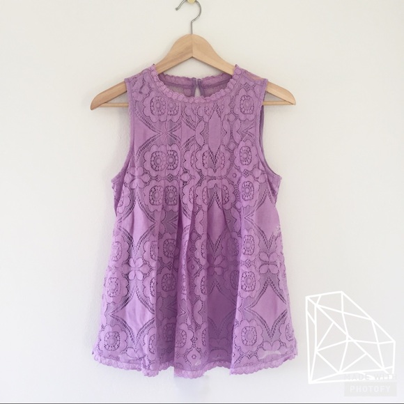 Doe & Rae Lilac Lace Swing Top - Picture 3 of 5